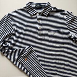 Polo By Ralph Lauren Short Sleeve Striped Collared Button Up Shirt Size Large